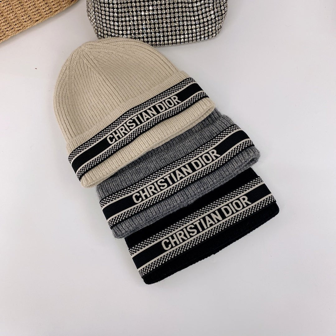 Dior Oblique Wool Knit Beanie | Luxury Designer Winter Hat - Serene