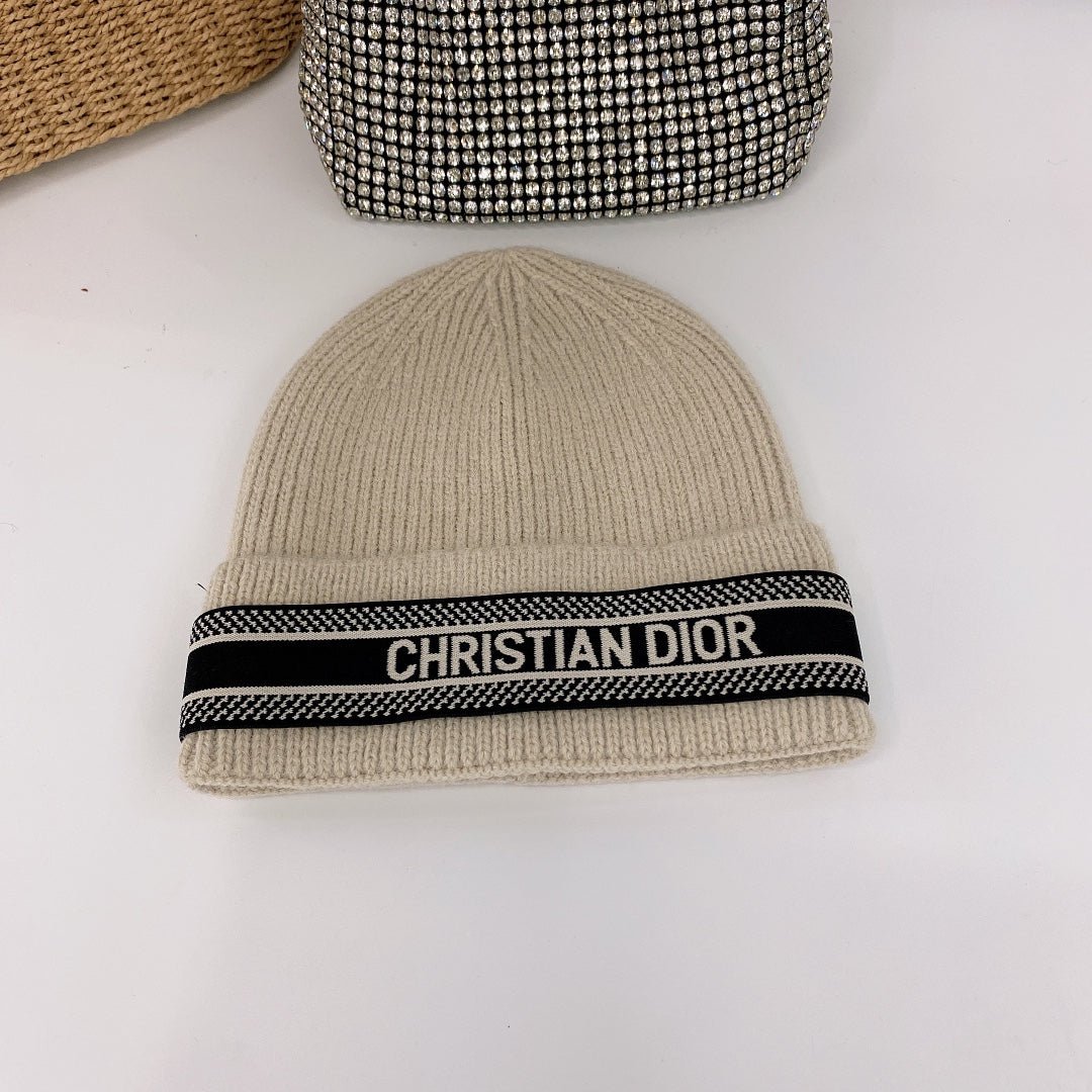 Dior Oblique Wool Knit Beanie | Luxury Designer Winter Hat - Serene