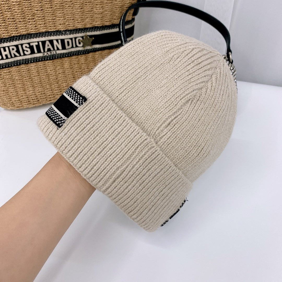 Dior Oblique Wool Knit Beanie | Luxury Designer Winter Hat - Serene