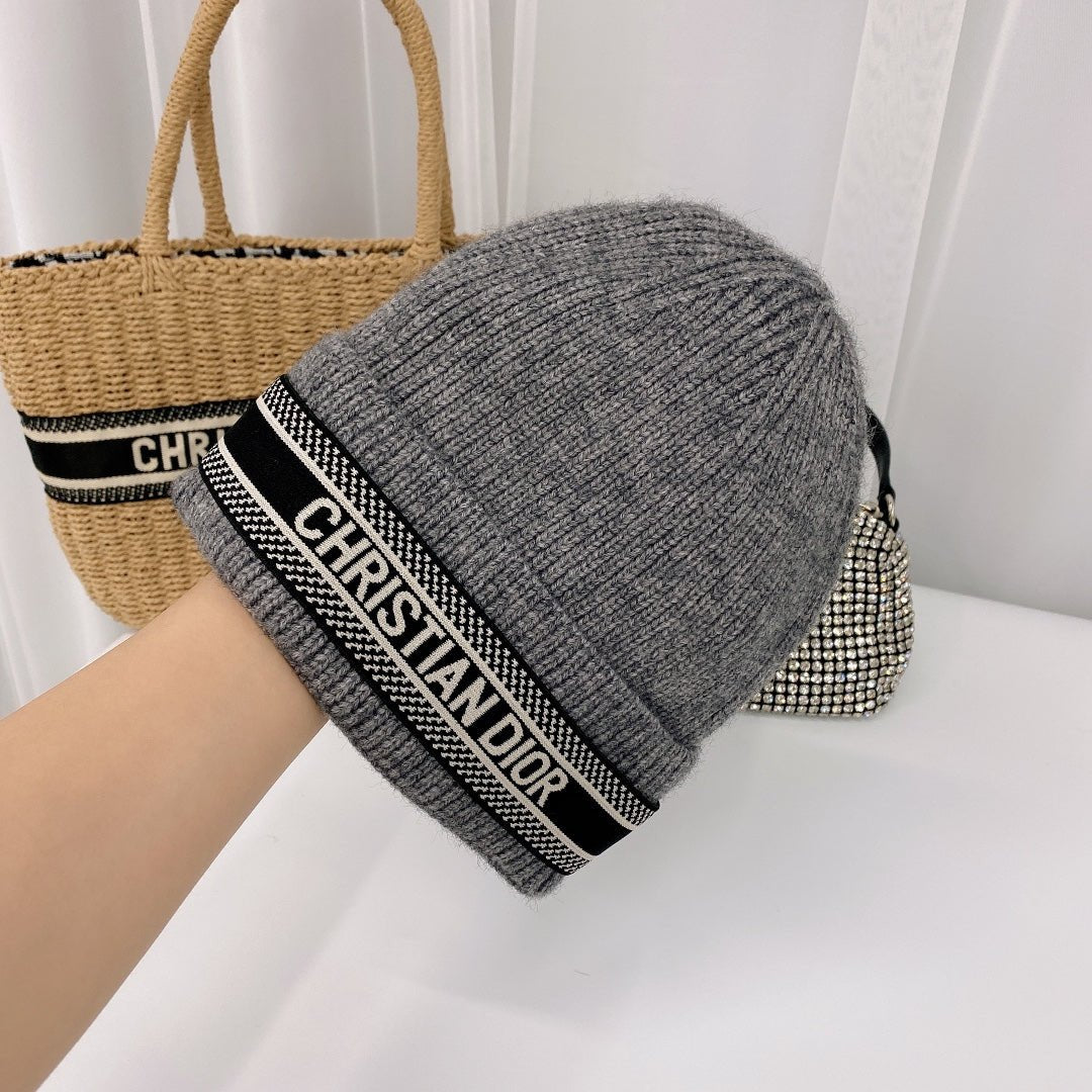 Dior Oblique Wool Knit Beanie | Luxury Designer Winter Hat - Serene