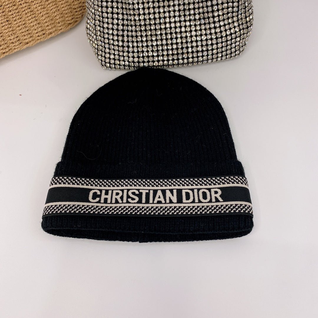 Dior Oblique Wool Knit Beanie | Luxury Designer Winter Hat - Serene