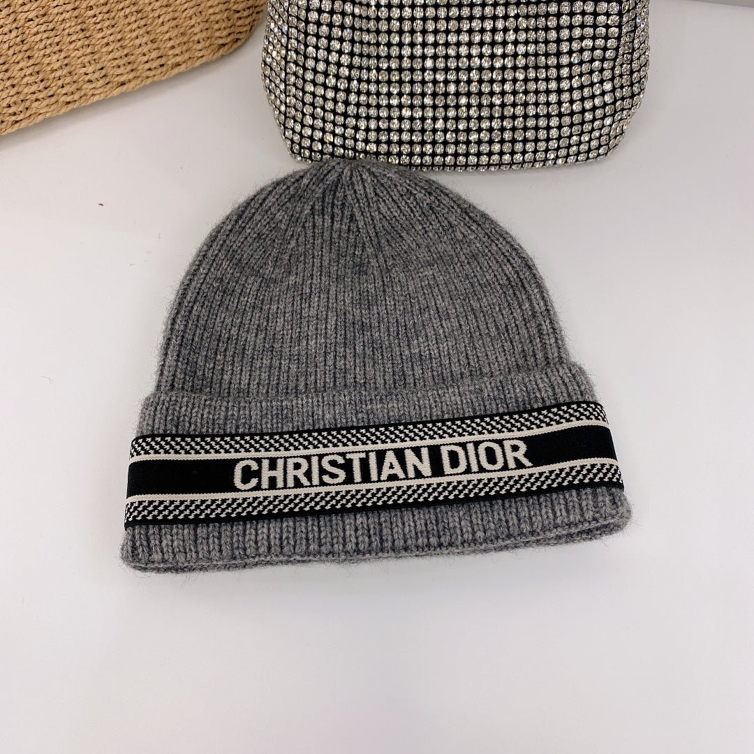 Dior Oblique Wool Knit Beanie | Luxury Designer Winter Hat - Serene