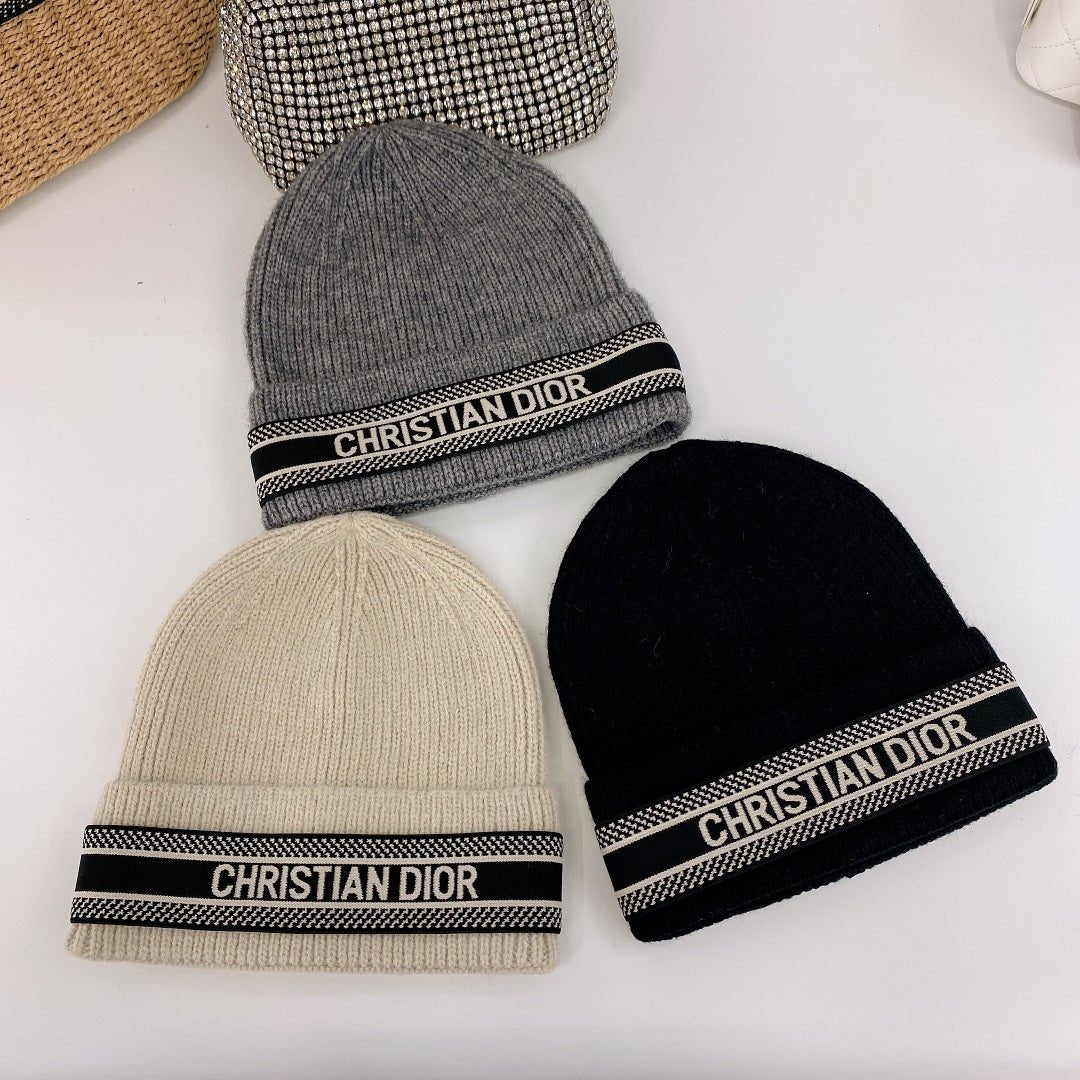 Dior Oblique Wool Knit Beanie | Luxury Designer Winter Hat - Serene