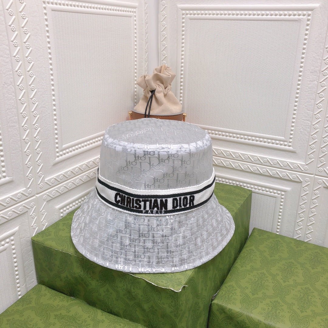 Dior Sheer Organza Logo Bucket Hat for Women & Men - Serene