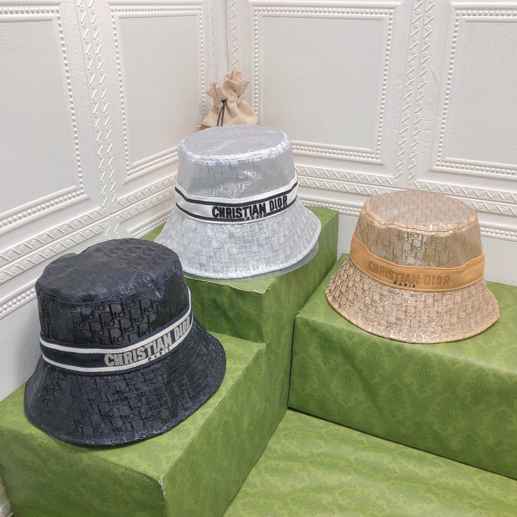 Dior Sheer Organza Logo Bucket Hat for Women & Men - Serene