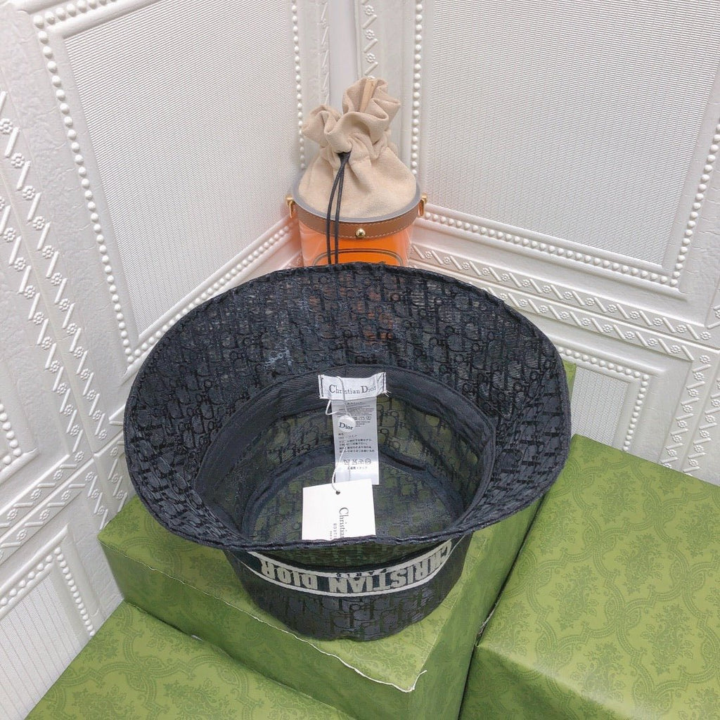 Dior Sheer Organza Logo Bucket Hat for Women & Men - Serene