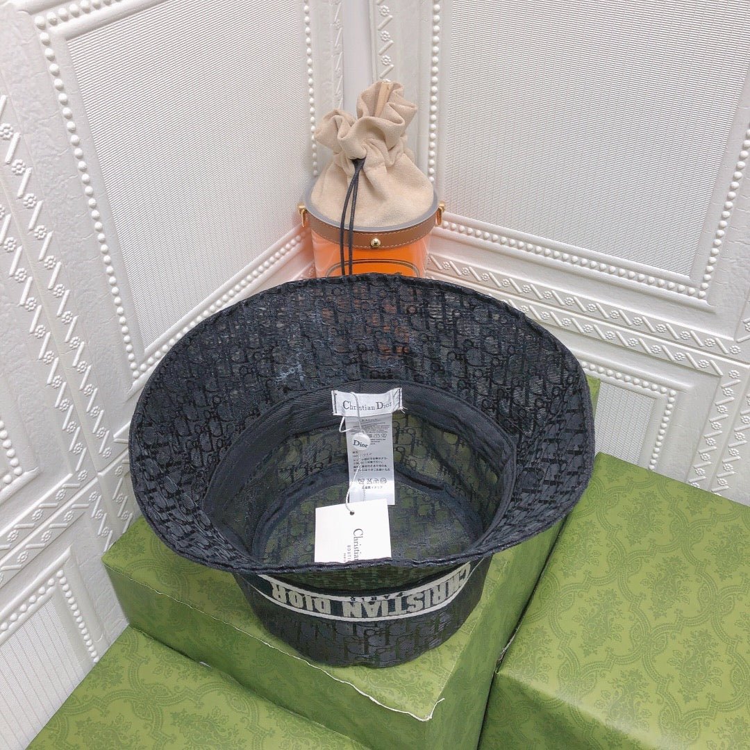 Dior Sheer Organza Logo Bucket Hat for Women & Men - Serene