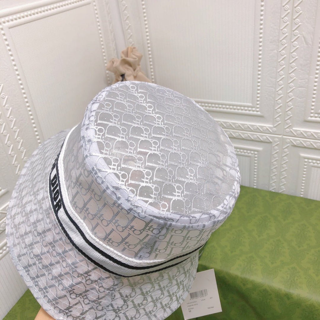 Dior Sheer Organza Logo Bucket Hat for Women & Men - Serene