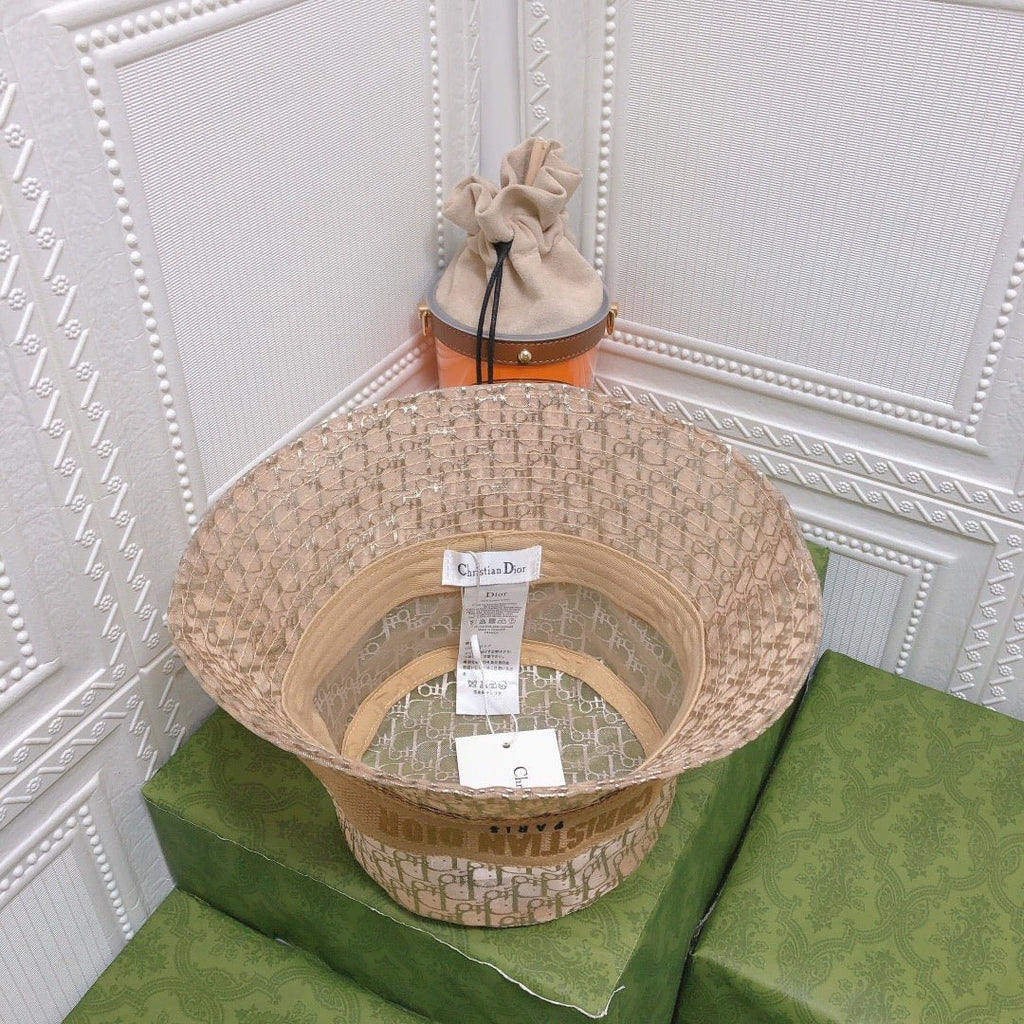 Dior Sheer Organza Logo Bucket Hat for Women & Men - Serene