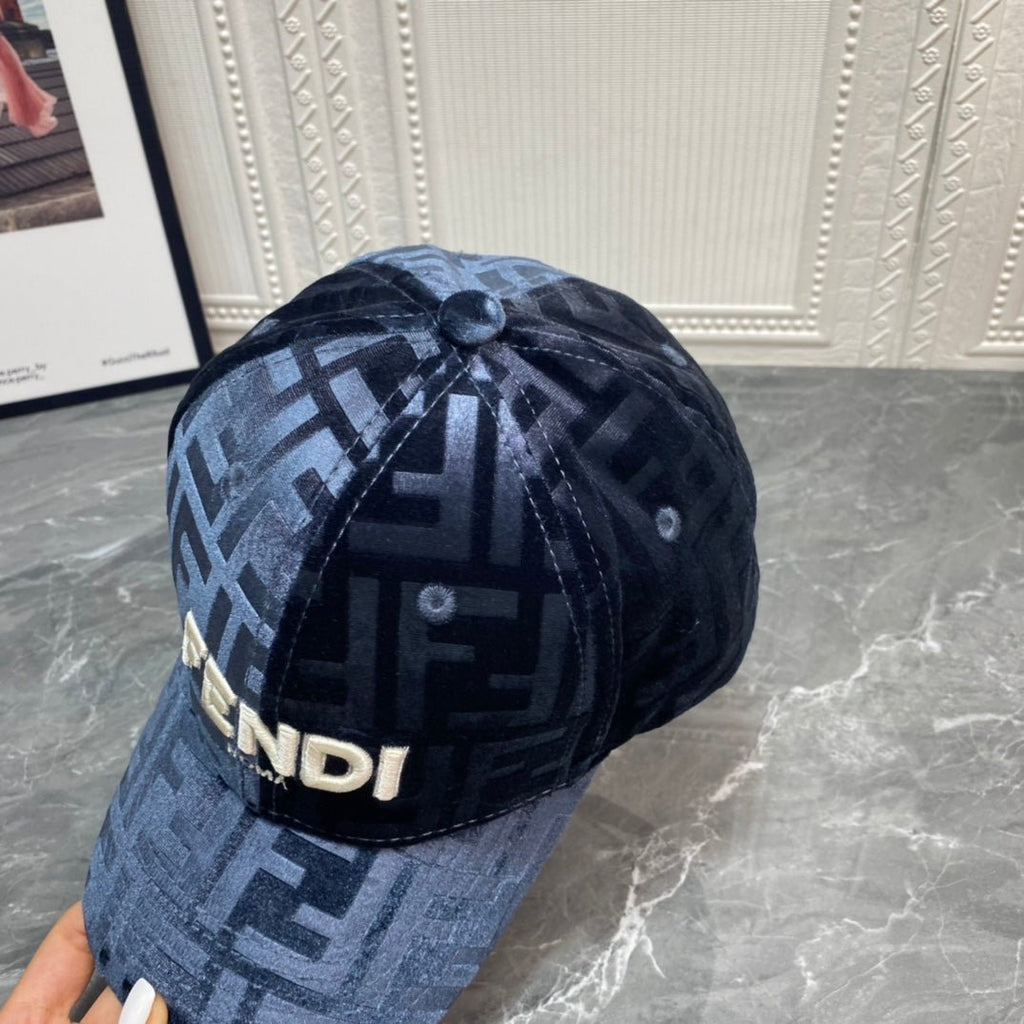 FENDI FF Gold Velvet Baseball Cap | Luxury Designer Adjustable Hat - Serene