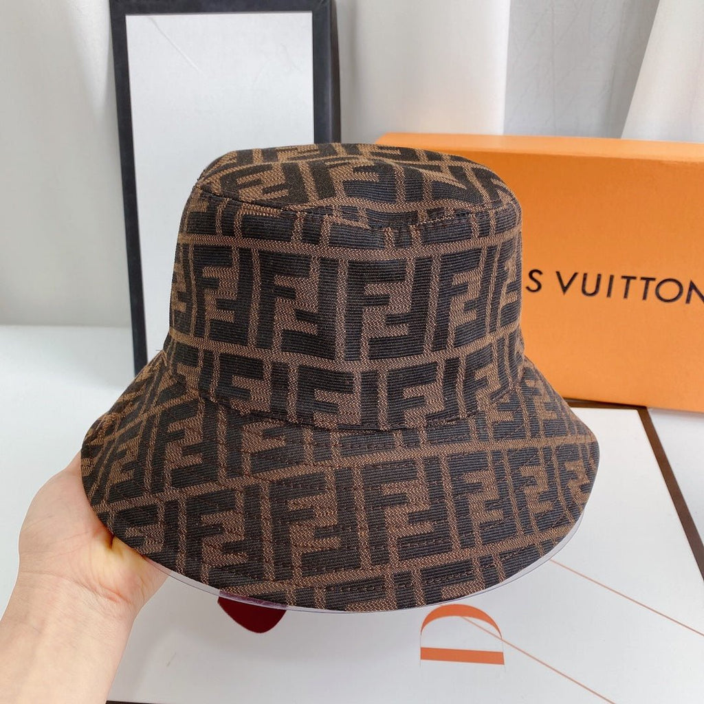 Fendi FF Monogram Bucket Hat | Luxury Designer Zucca Hat - Serene
