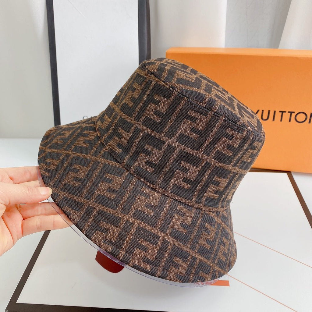 Fendi FF Monogram Bucket Hat | Luxury Designer Zucca Hat - Serene