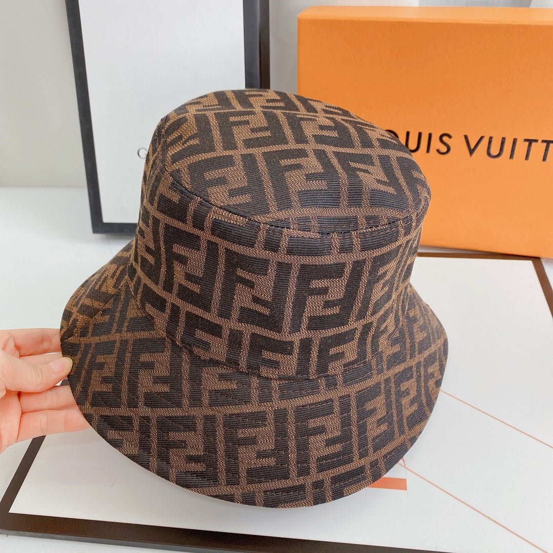 Fendi FF Monogram Bucket Hat | Luxury Designer Zucca Hat - Serene