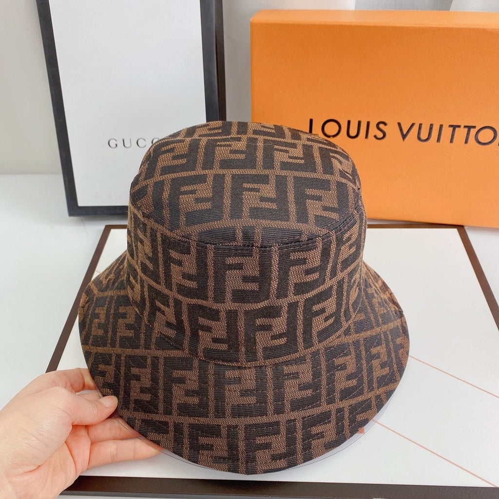 Fendi FF Monogram Bucket Hat | Luxury Designer Zucca Hat - Serene