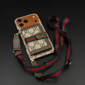 GG Monogram Gucci iPhone 18 Pro Case with Card Holder & Detachable Strap – Luxury Gucci Phone Case - Serene