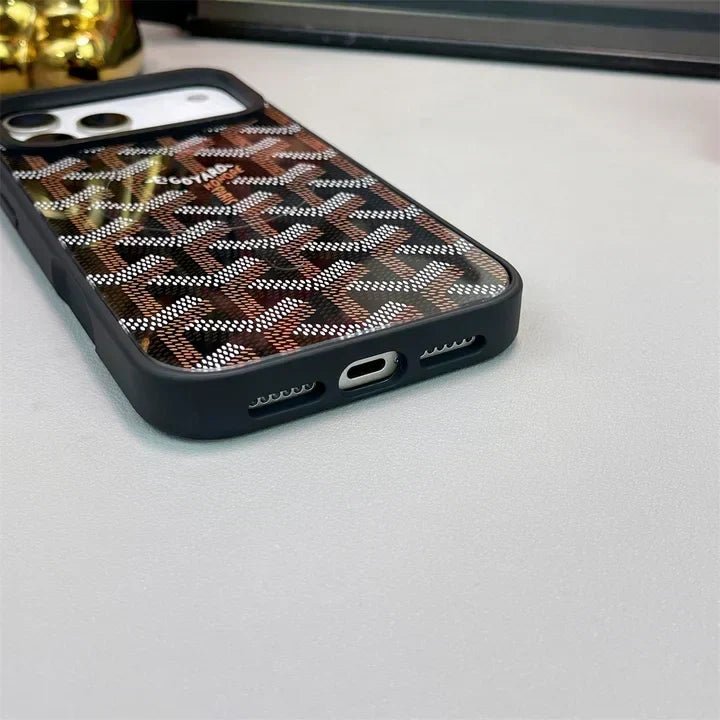 Goyard iPhone 18 Pro Case – Magsafe Luxury Protective Cover - Serene