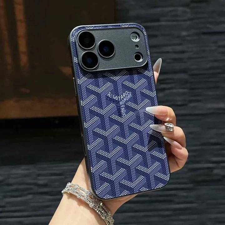 Goyard iPhone 18 Pro Case – Monogram Goyard Vintage Designer Cover Black - Serene