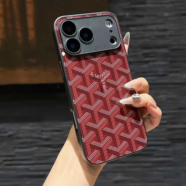 Goyard iPhone 18 Pro Case – Monogram Goyard Vintage Designer Cover Black - Serene