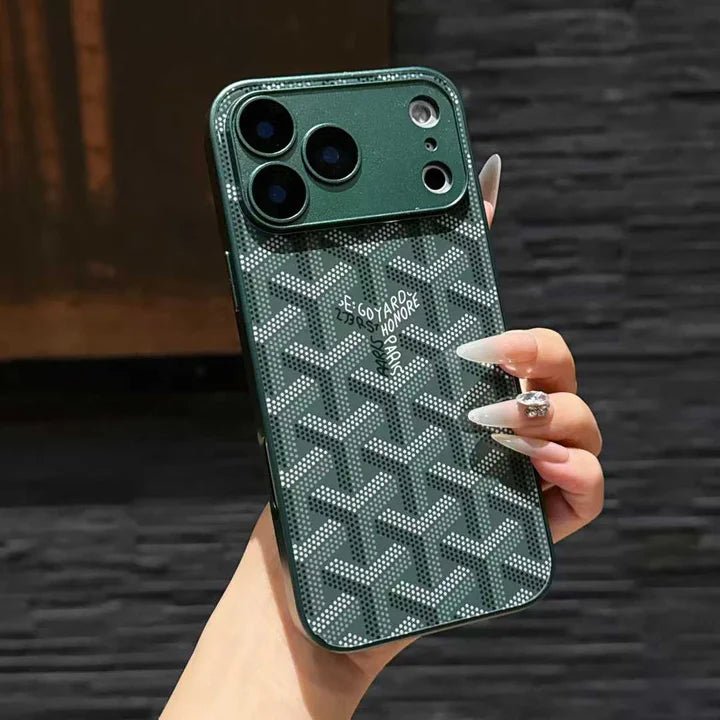 Goyard iPhone 18 Pro Case – Monogram Goyard Vintage Designer Cover Black - Serene