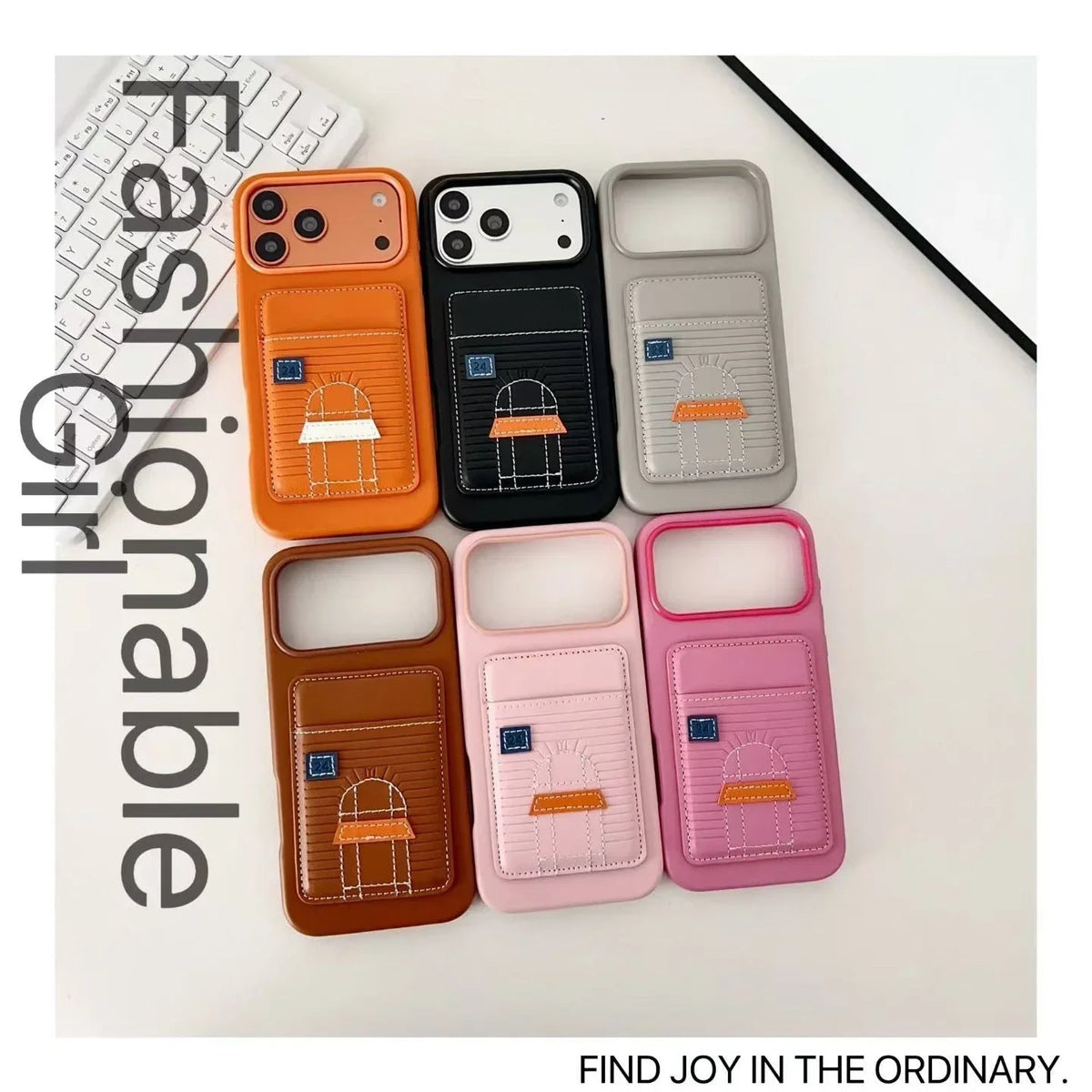 Gray Hermès iPhone 17 Pro Max Case with Card Slot – Luxury Leather Hermes Phone Case - Serene