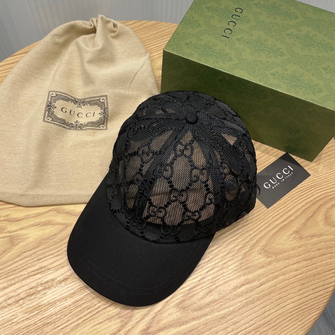Gucci GG Embroidered Lace Baseball Cap - Serene
