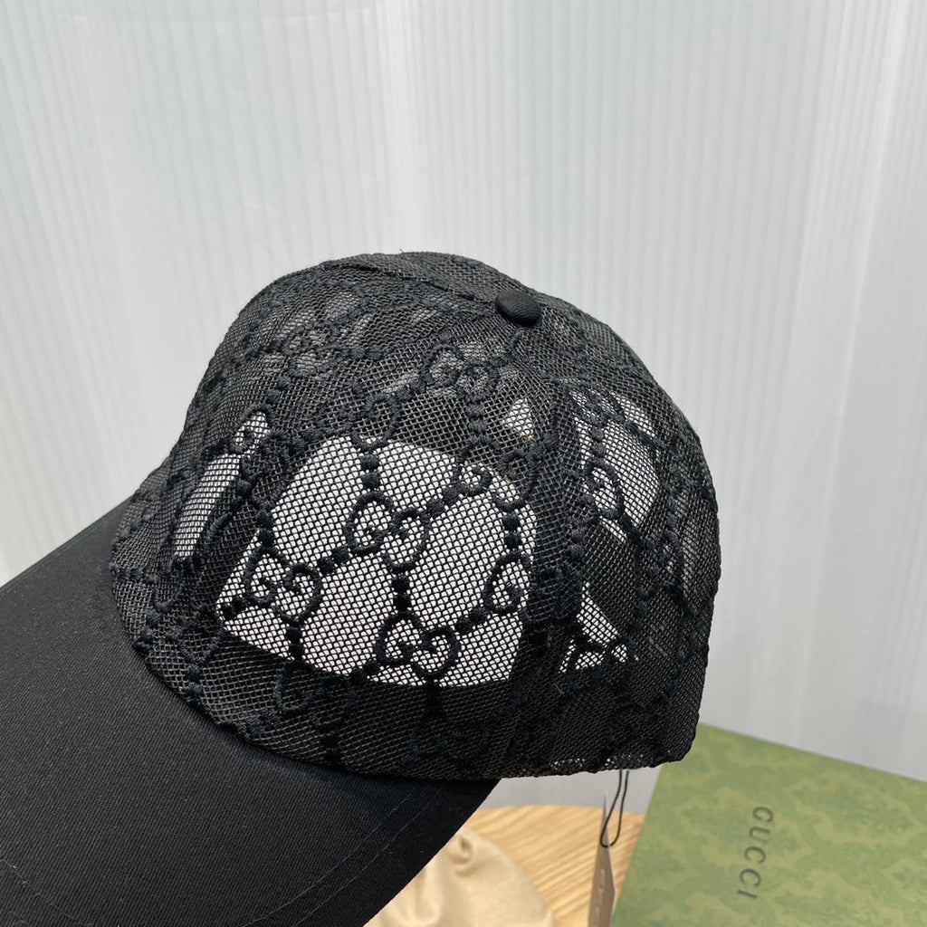 Gucci GG Embroidered Lace Baseball Cap - Serene