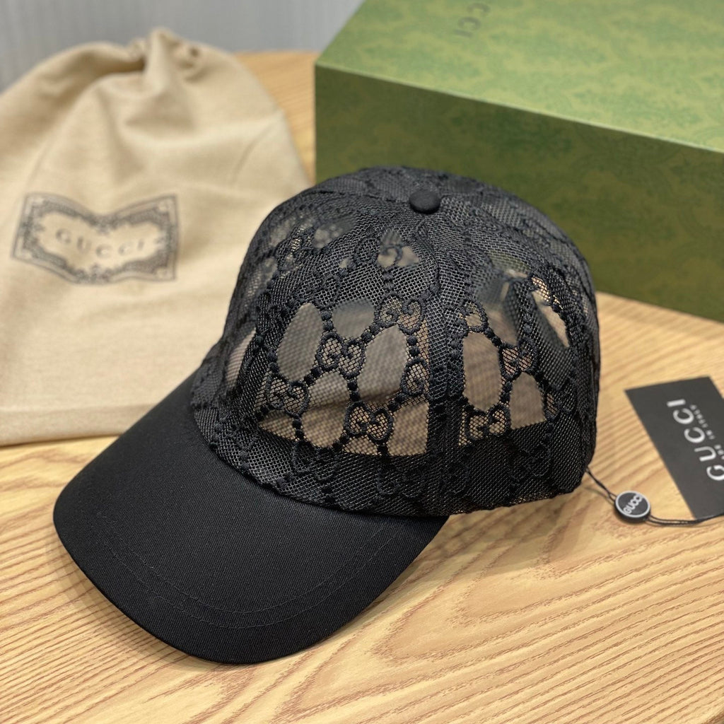 Gucci GG Embroidered Lace Baseball Cap - Serene