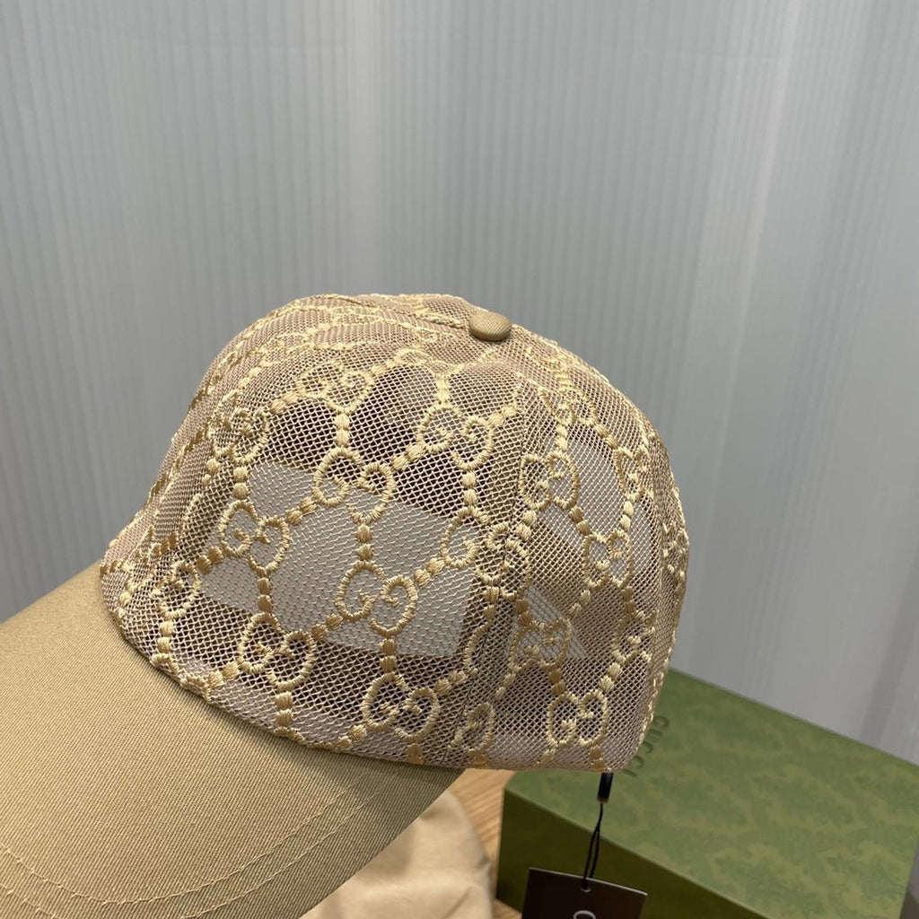 Gucci GG Embroidered Lace Baseball Cap - Serene