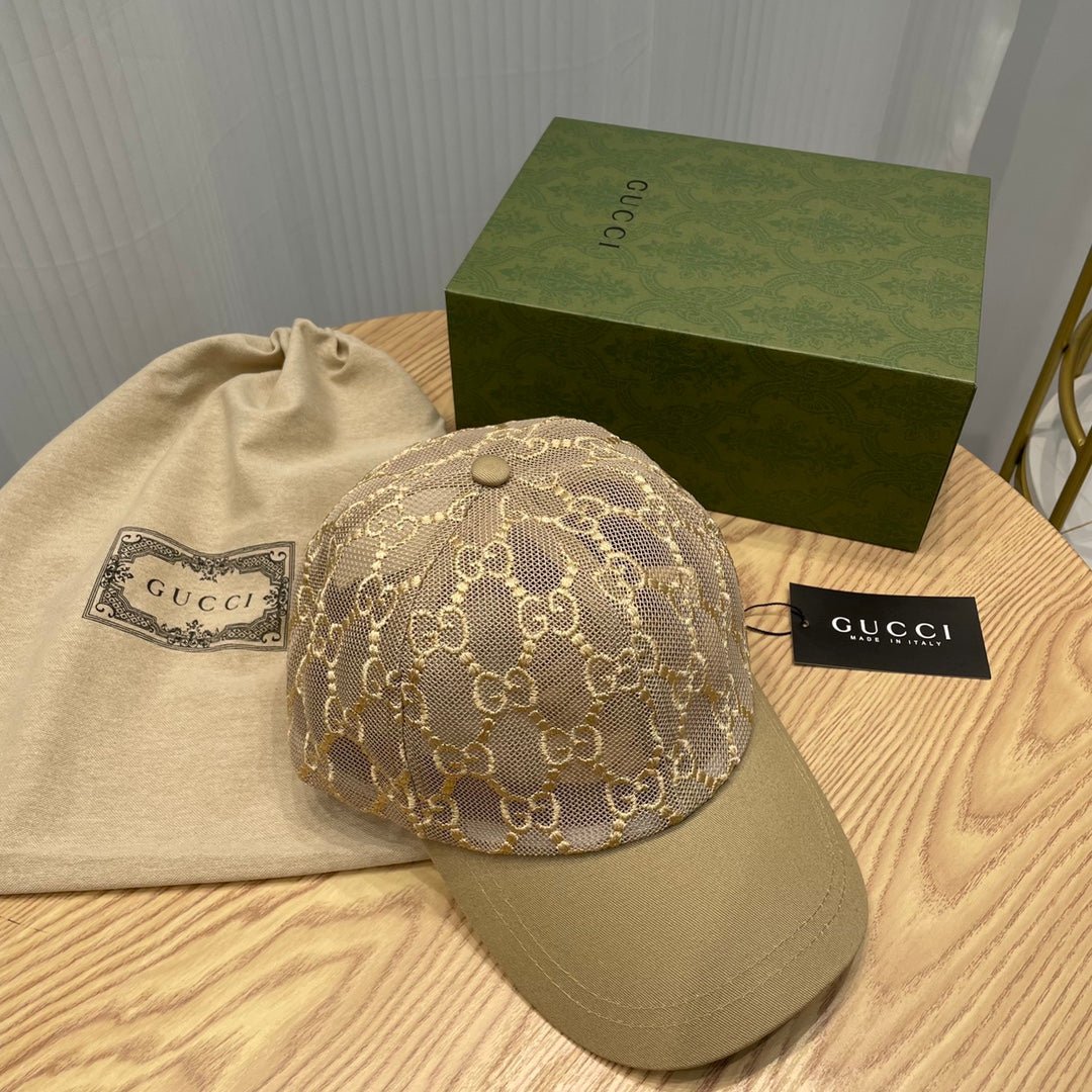 Gucci GG Embroidered Lace Baseball Cap - Serene