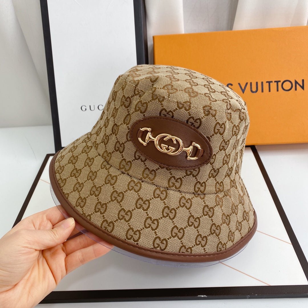 Gucci GG Monogram Chain Bucket Hat - Serene