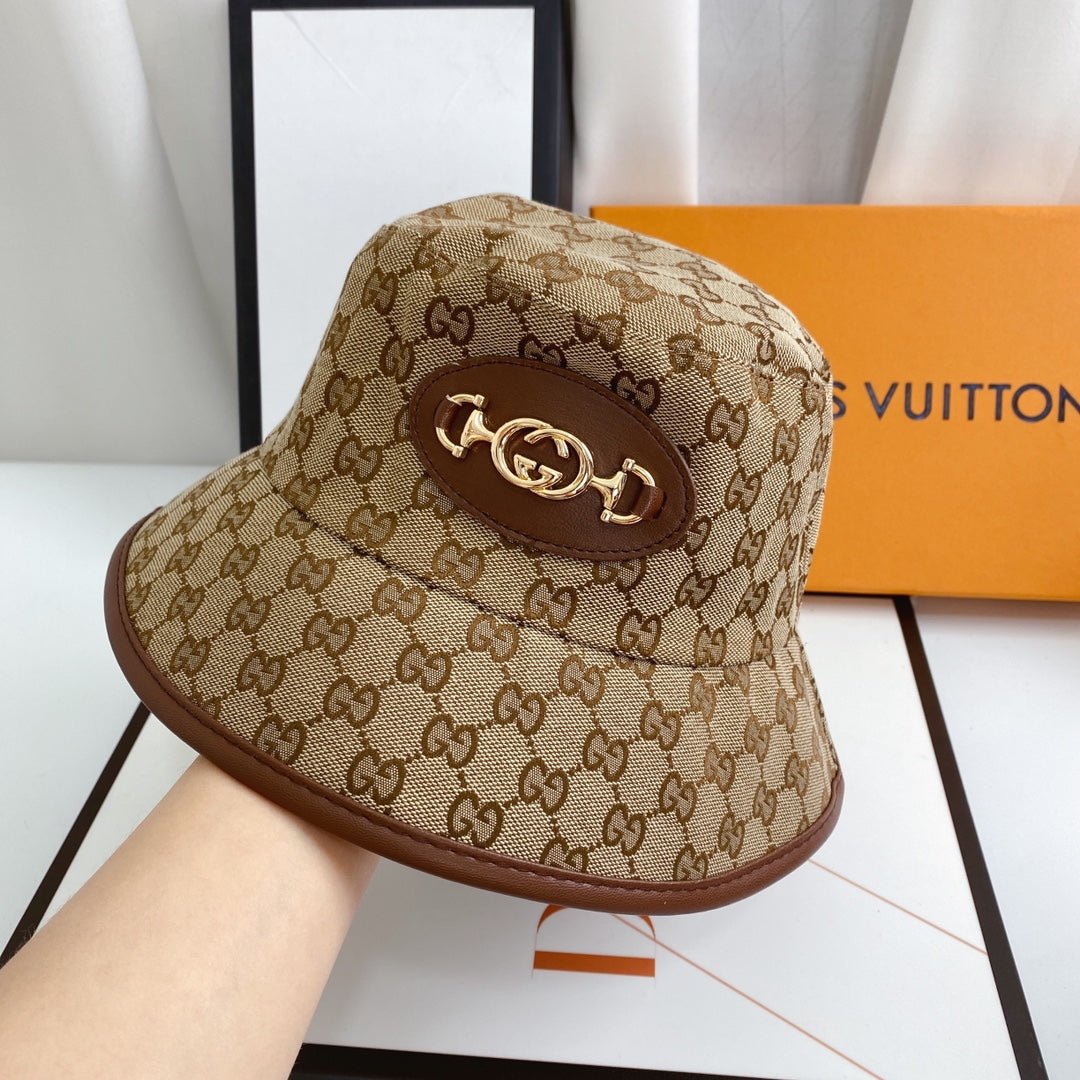 Gucci GG Monogram Chain Bucket Hat - Serene