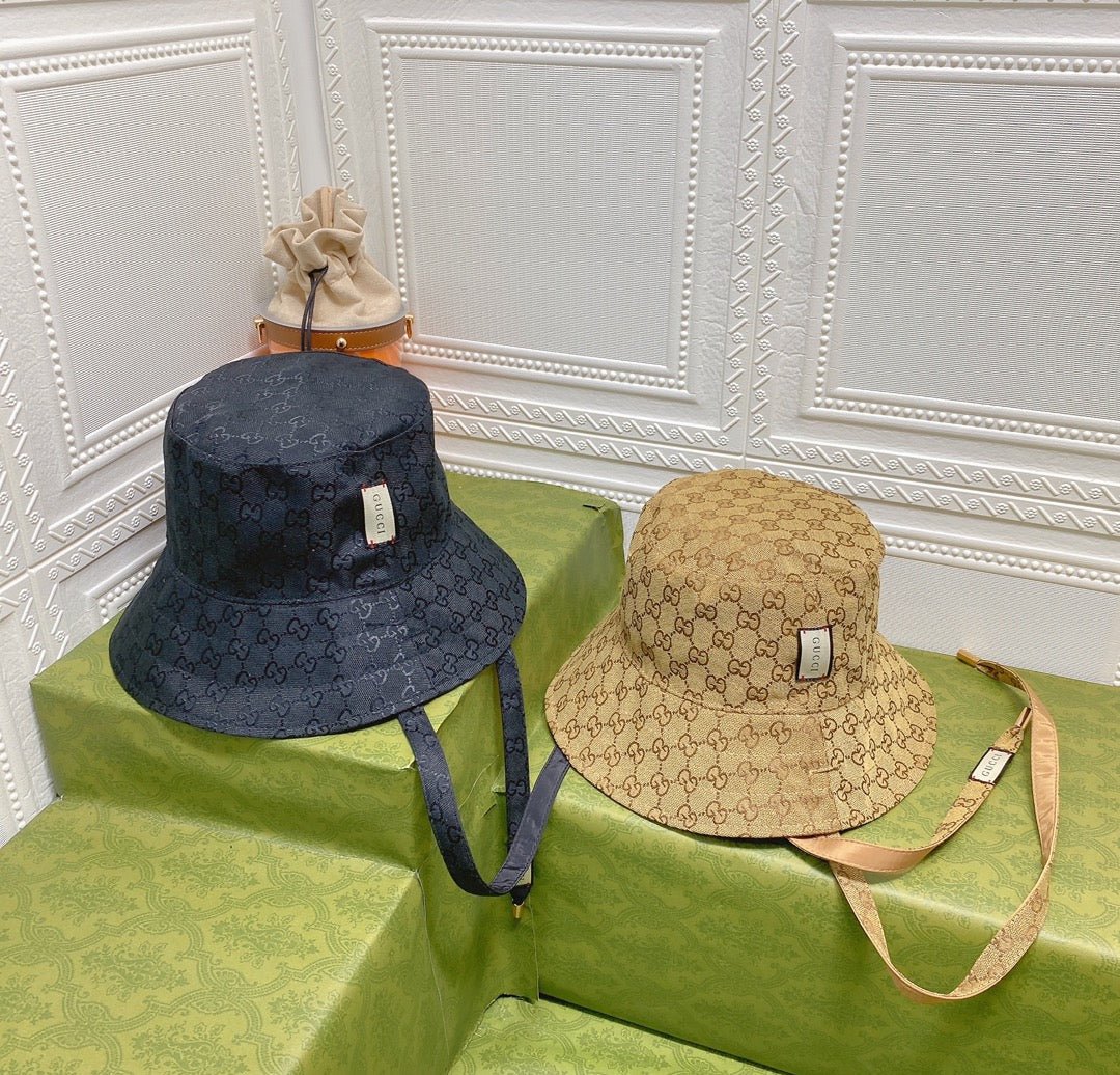 Gucci GG Monogram Double-Sided Strap Bucket Hat - Serene
