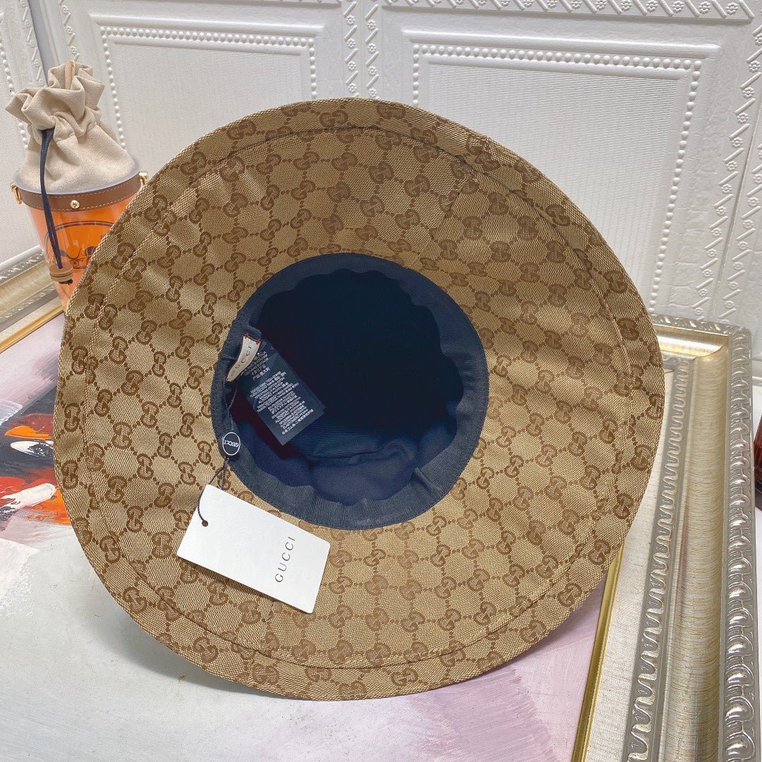 Gucci GG Monogram Wide Brim Denim Hat - Serene