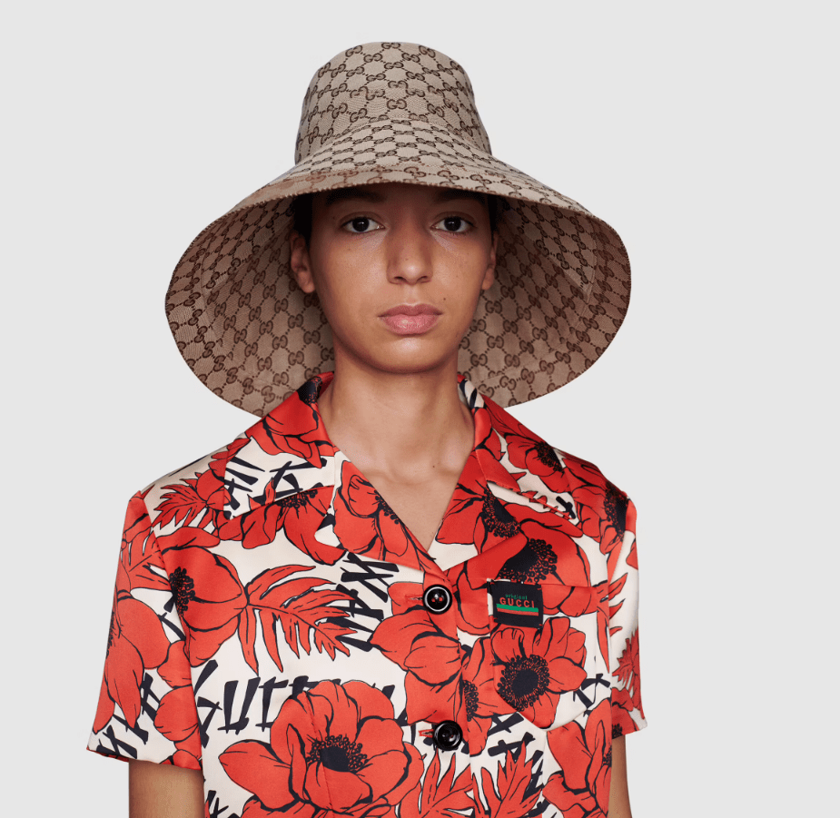 Gucci GG Monogram Wide Brim Denim Hat - Serene