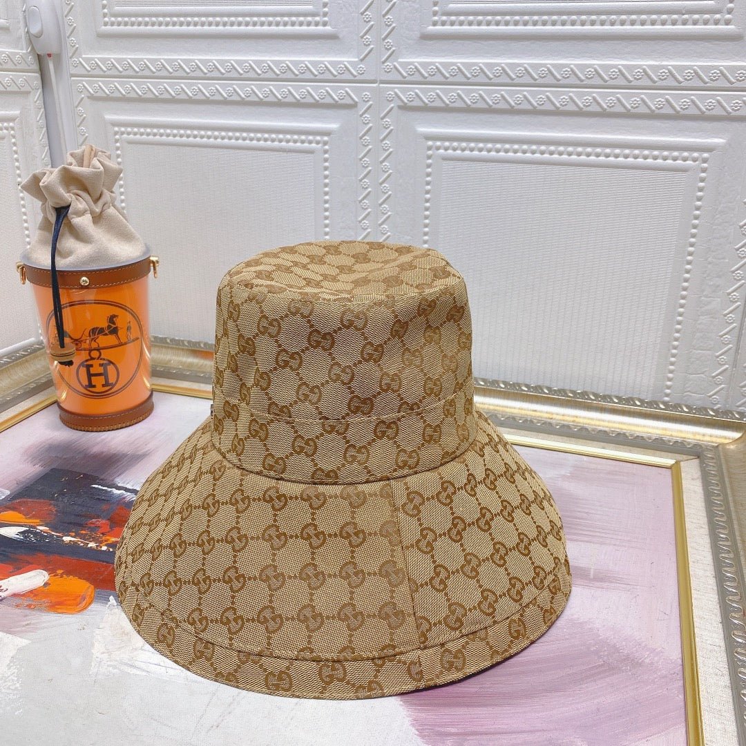 Gucci GG Monogram Wide Brim Denim Hat - Serene