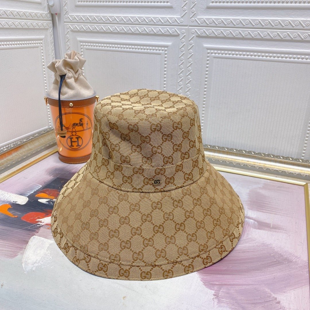 Gucci GG Monogram Wide Brim Denim Hat - Serene