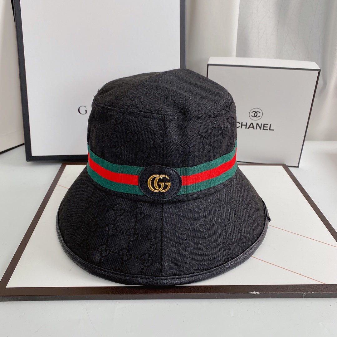 Gucci GG Supreme Web Stripe Bucket Hat | Luxury Designer Hat - Serene