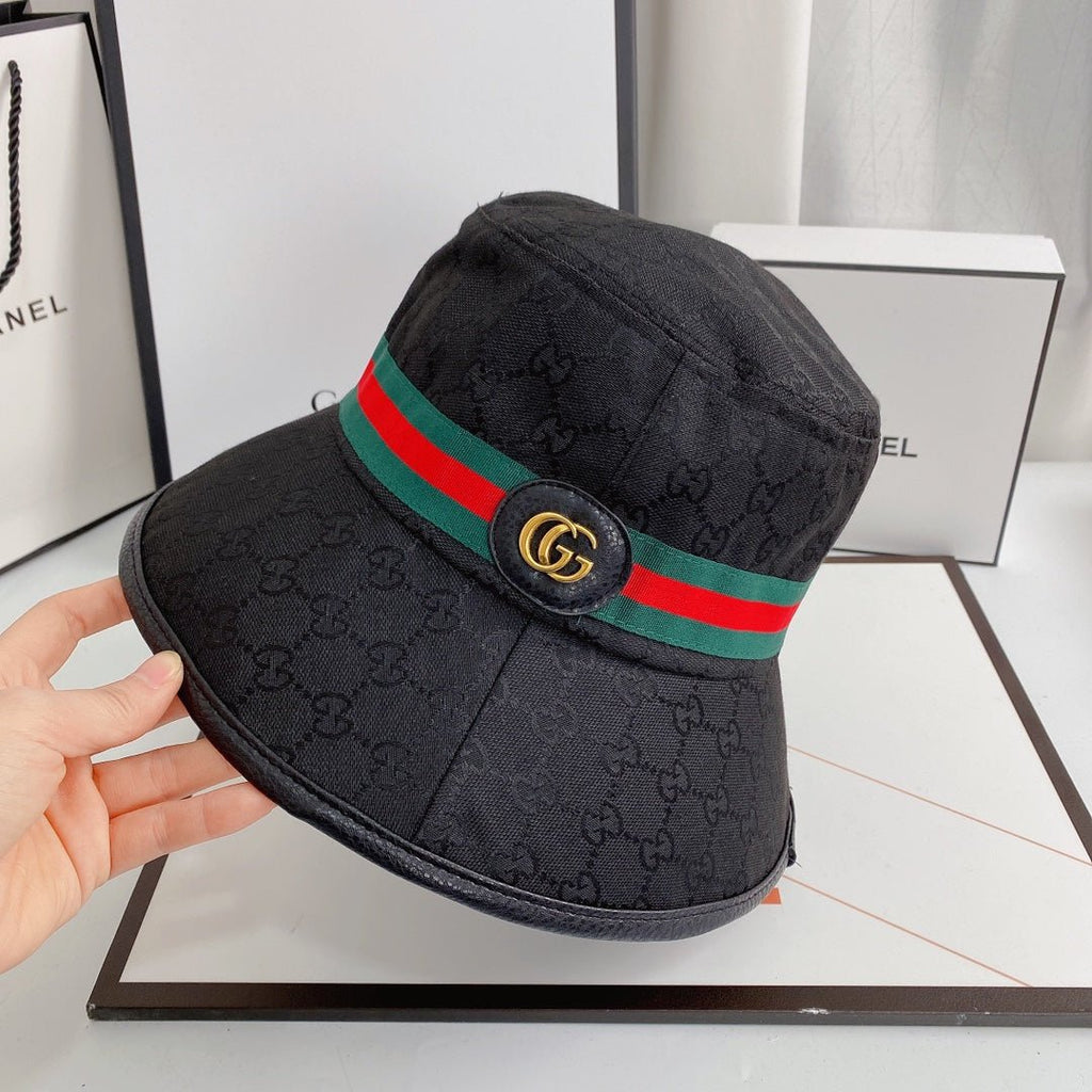 Gucci GG Supreme Web Stripe Bucket Hat | Luxury Designer Hat - Serene