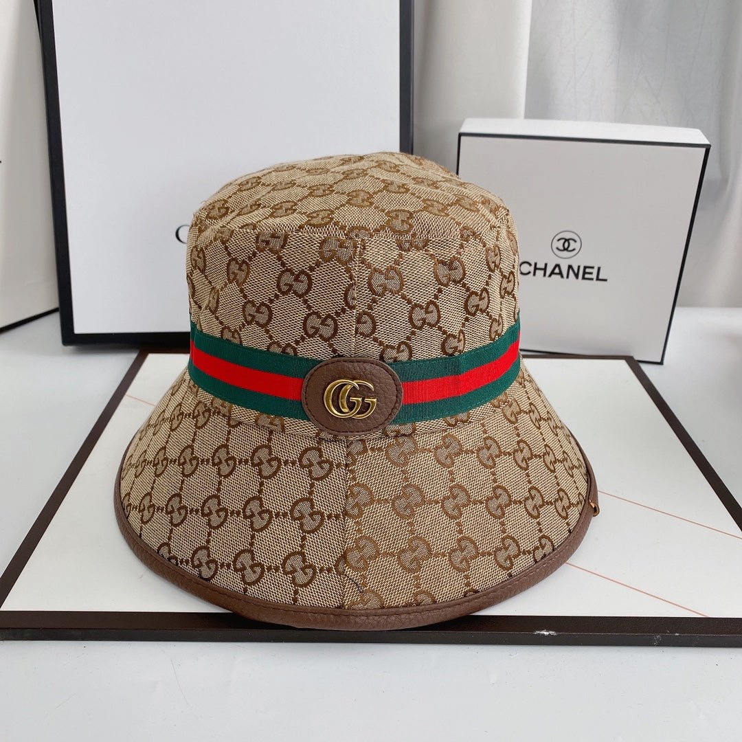 Gucci GG Supreme Web Stripe Bucket Hat | Luxury Designer Hat - Serene