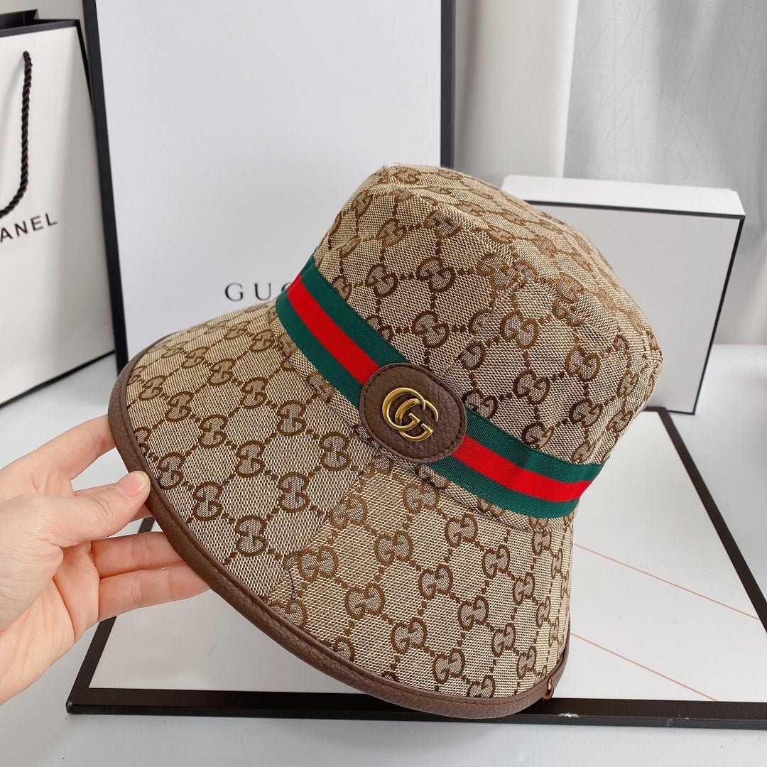 Gucci GG Supreme Web Stripe Bucket Hat | Luxury Designer Hat - Serene