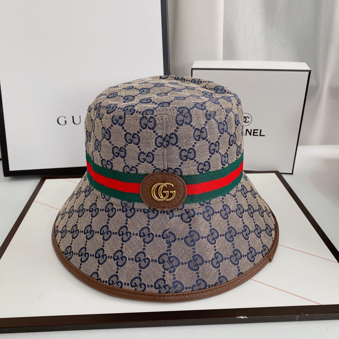 Gucci GG Supreme Web Stripe Bucket Hat | Luxury Designer Hat - Serene