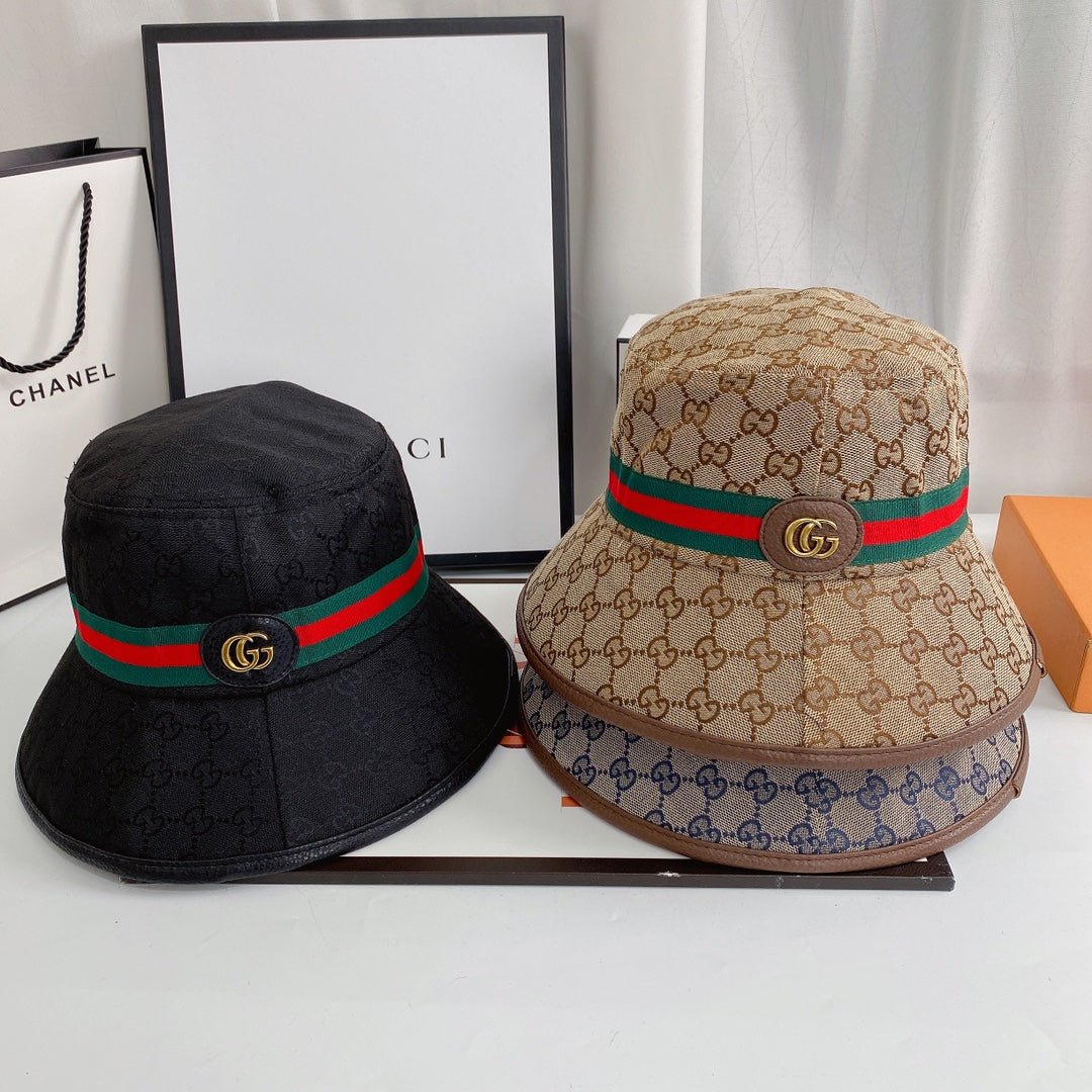 Gucci GG Supreme Web Stripe Bucket Hat | Luxury Designer Hat - Serene