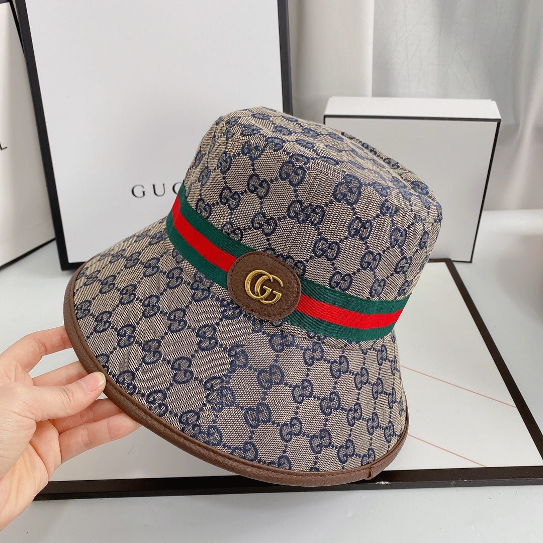 Gucci GG Supreme Web Stripe Bucket Hat | Luxury Designer Hat - Serene