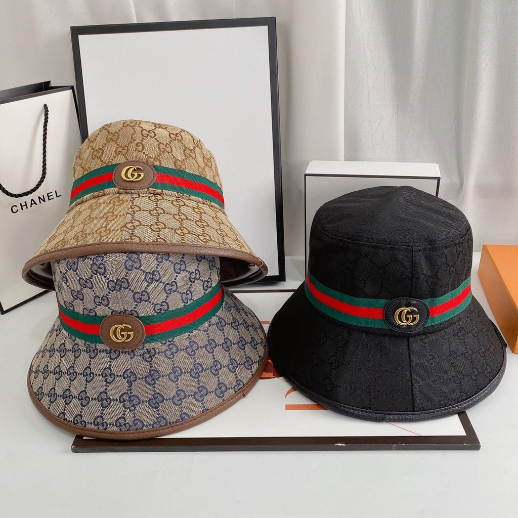 Gucci GG Supreme Web Stripe Bucket Hat | Luxury Designer Hat - Serene