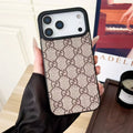 Gucci iPhone 18 Pro Case – Small Monogram & Damier Leather - Serene
