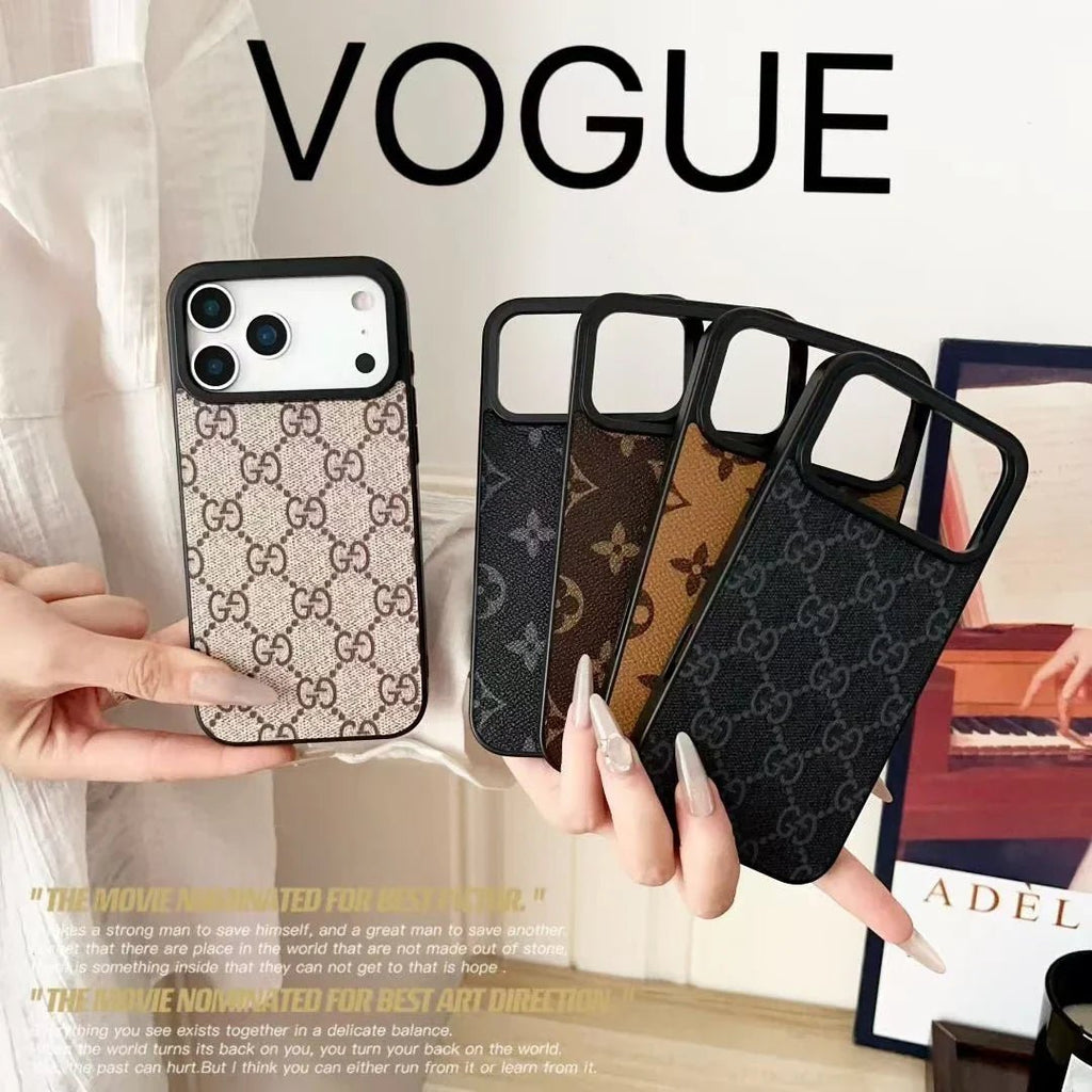 Gucci iPhone 18 Pro Case – Small Monogram & Damier Leather - Serene