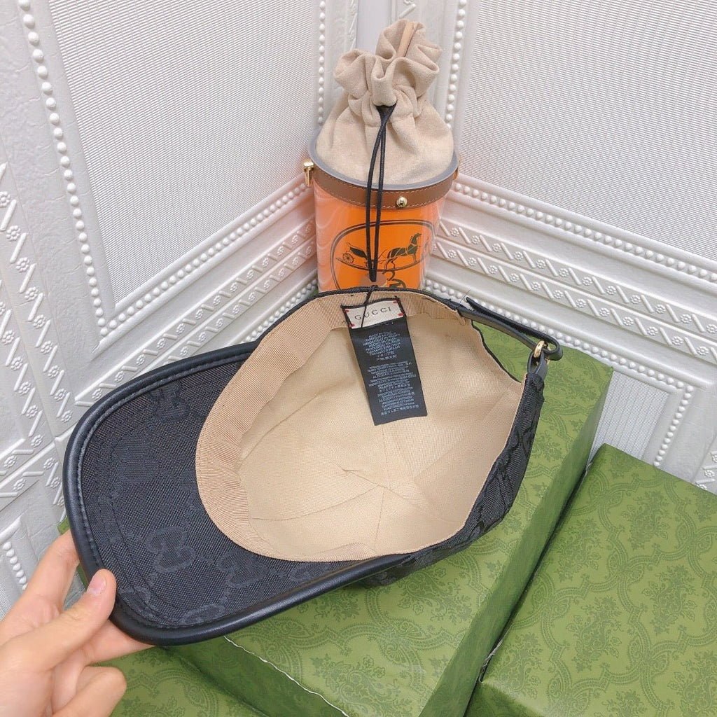 Gucci Leather Trim Baseball Cap - Serene