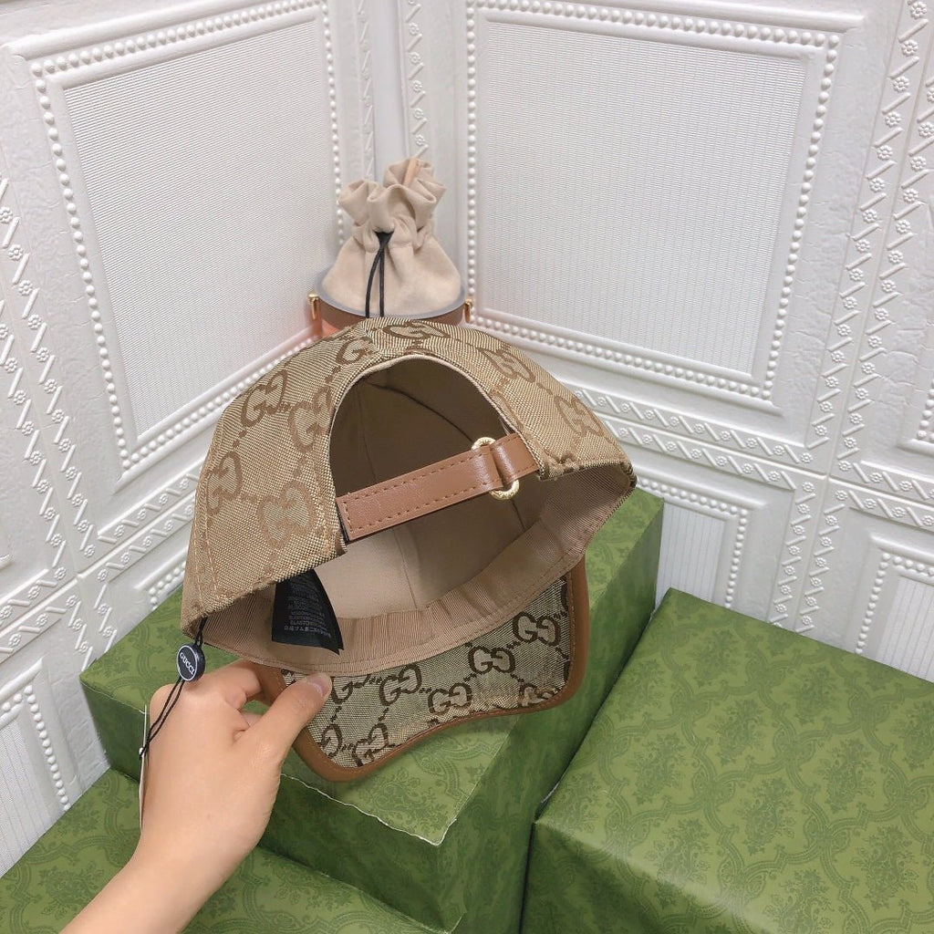 Gucci Leather Trim Baseball Cap - Serene