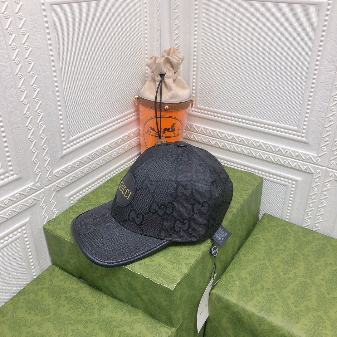 Gucci Leather Trim Baseball Cap - Serene