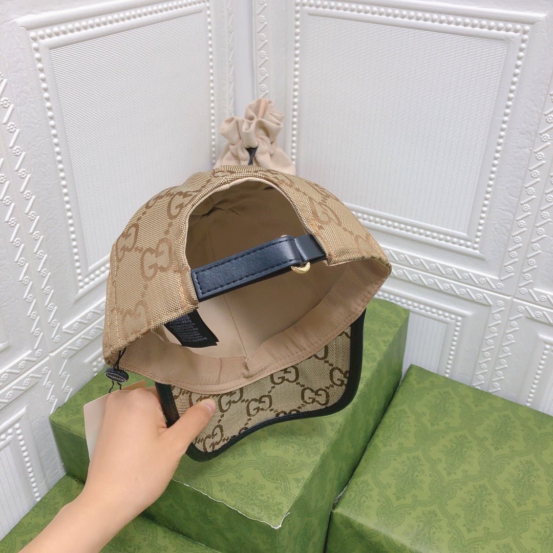 Gucci Leather Trim Baseball Cap - Serene